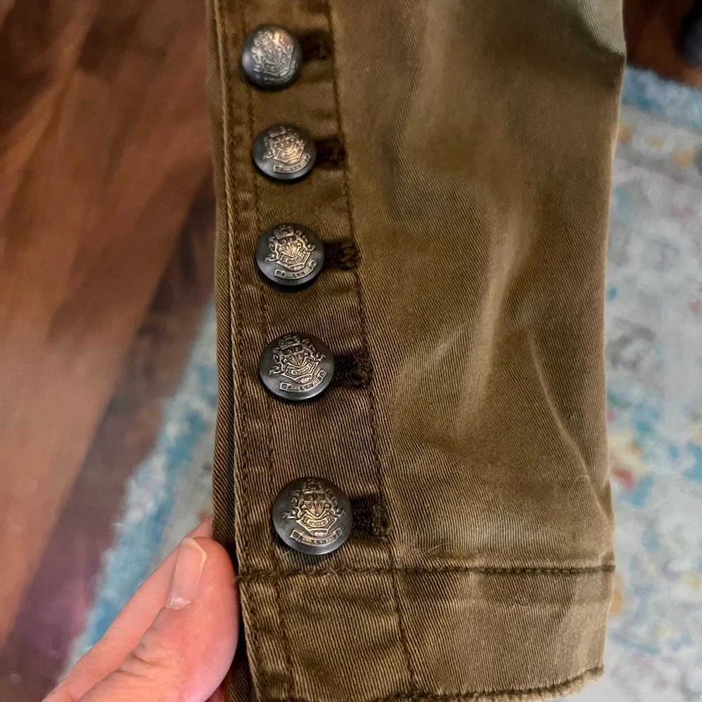 Free People Olive Green Military Jacket with peplum - Picture 7 of 10